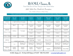 English Class Descriptions