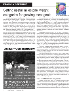 Setting useful `milestone` weight categories for growing meat goats