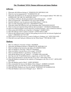 The &ldquo;Presidents&rdquo; DVD: Thomas Jefferson and