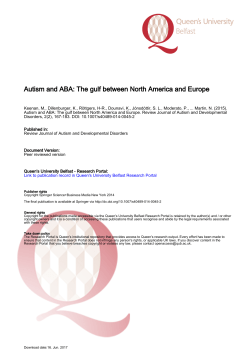 Autism and ABA: The gulf between North America and Europe