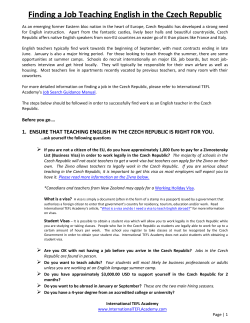 Finding a Job Teaching English in the Czech Republic