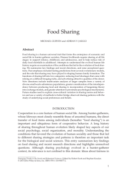 "Food Sharing" in: Emerging Trends in the Social and Behavioral