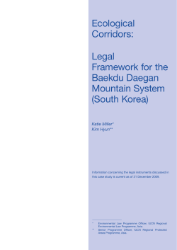Legal Framework for the Baekdu Daegan Mountain System