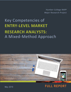 Key Competencies of ENTRY-LEVEL MARKET RESEARCH