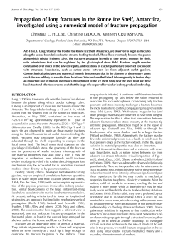 Propagation of long fractures in the Ronne Ice Shelf, Antarctica