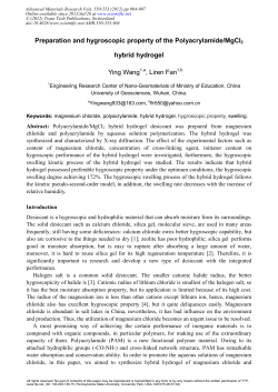 Preparation and hygroscopic property of the Polyacrylamide/MgCl2