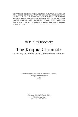 THE KRAJINA CHRONICLE Sample Chapters