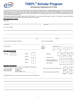 TOEFL Scholar Program