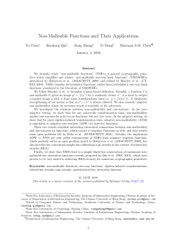 Non-Malleable Functions and Their Applications