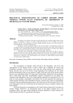 BIOLOGICAL SEQUESTRATION OF CARBON DIOXIDE FROM