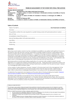 Management of Patient with Spinal Precautions