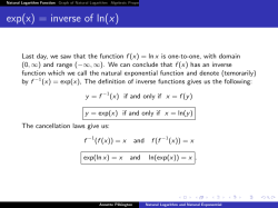 Natural Logarithm and Natural Exponential