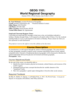 GEOG 1101 - Faculty Web Pages