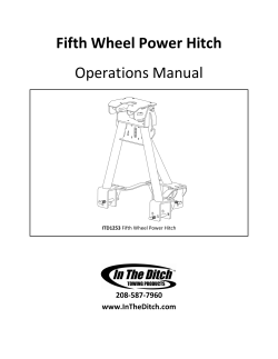 Fifth Wheel Power Hitch Operations Manual