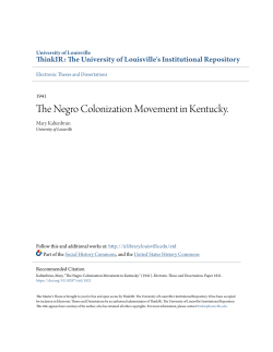 The Negro Colonization Movement in Kentucky.