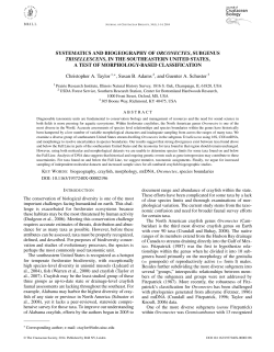 systematics and biogeography of orconectes