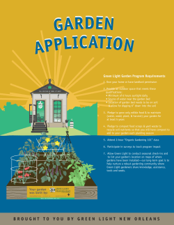 Backyard Vegetable Garden Application Form