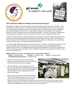 NYS Centennial of Women`s Suffrage Girl Scout Patch