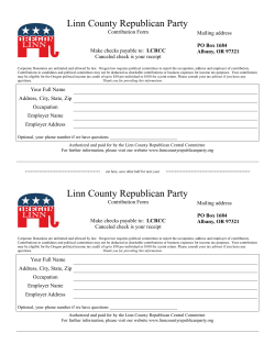 Donate by Mail - Linn County Oregon Republican Party