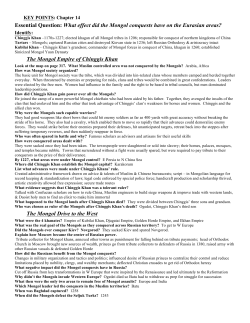 Essential Question: What effect did the Mongol conquests have on