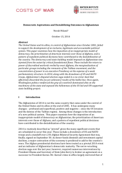 Democratic Aspirations and Destabilizing Outcomes in Afghanistan