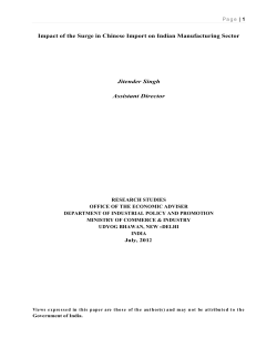 Impact of the Surge in Chinese Import on Indian Manufacturing Sector