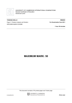 2011 Specimen paper 3 mark scheme