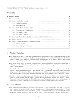 Contents 4 Vector Calculus