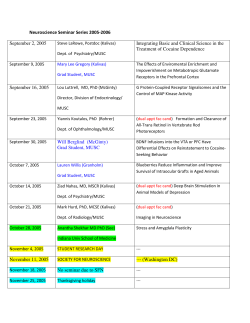 Neuroscience Seminar Series 2005