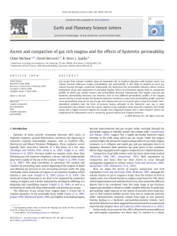 Ascent and compaction of gas rich magma and the effects of