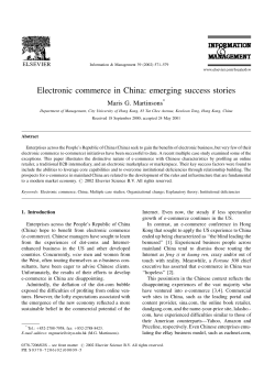 Electronic commerce in China: emerging success stories