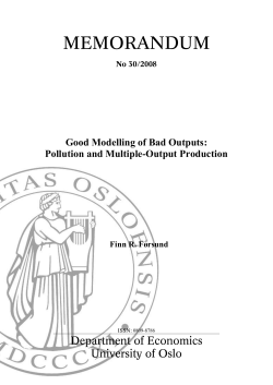 Good Modelling of Bad Outputs: Pollution and Multiple-Output