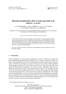 Internal eutrophication: How it works and what to do about it &ndash; a review