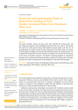 Numerical and Experimental Study of Multi