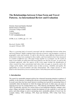 The Relationships between Urban Form and Travel Patterns. An