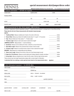 special measurement skirt/jumper/dress order