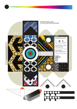 SCORE ON DOTTED LINES CUT SOLID LINES AND ALONG EDGE