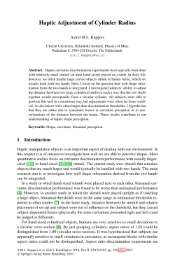Haptic Adjustment of Cylinder Radius