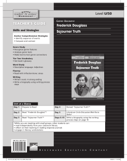 Frederick Douglass Sojourner Truth Teacher`S Guide