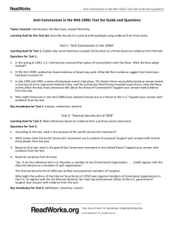 Anti-Communism in the Mid-1900s Text Set Guide and Questions