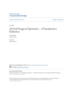 20 Oral Drugs in Optometry -- A Practitioner`s