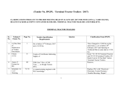 Clarifications for Second Lot of TERMINAL TRACTOR TRAILERS