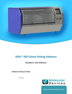 QPix 420 Colony Picking Software Release Notes