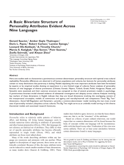 A Basic Bivariate Structure of Personality Attributes Evident Across