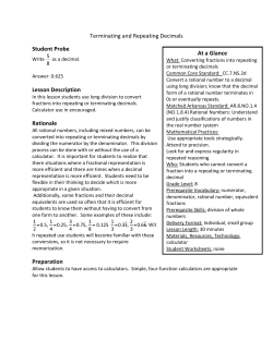 Terminating and Repeating Decimals