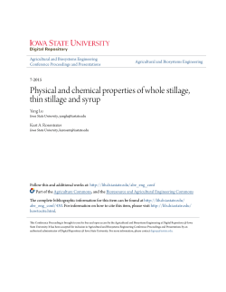 Physical and chemical properties of whole stillage, thin stillage and