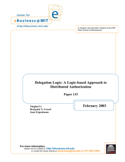 Delegation Logic - MIT Center for Digital Business