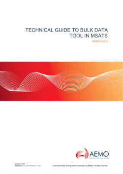 Technical Guide to Bulk Data Tool in MSATS