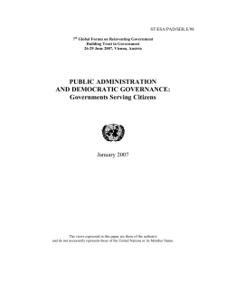 Public Administration and Democratic Governance: Governments