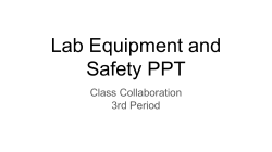 Lab Equipment and Safety PPT